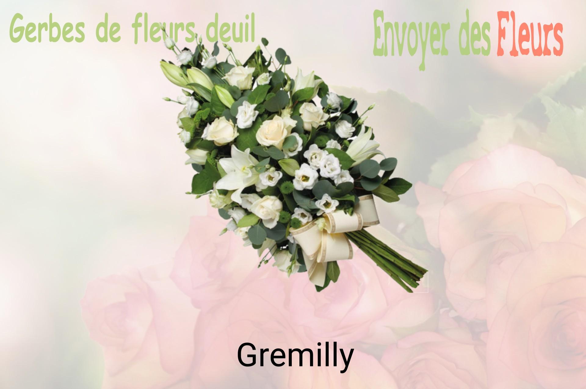 Gerbe de fleurs de deuil livrée à Gremilly